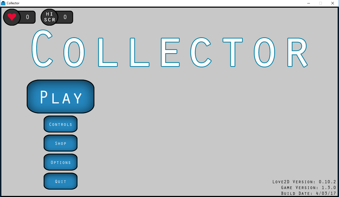 Collector Main Menu