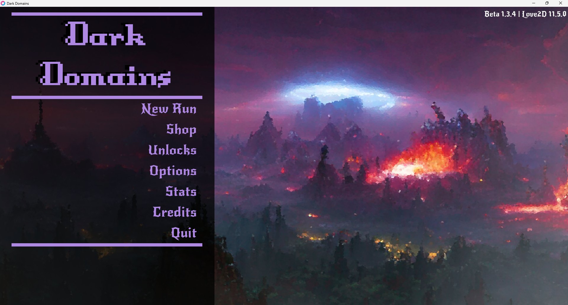 Dark Domains Main Menu